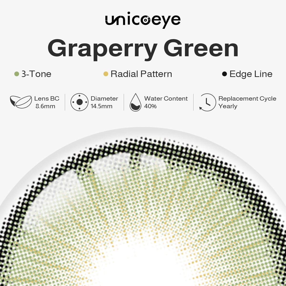 Graperry Green Yearly Contact Lenses