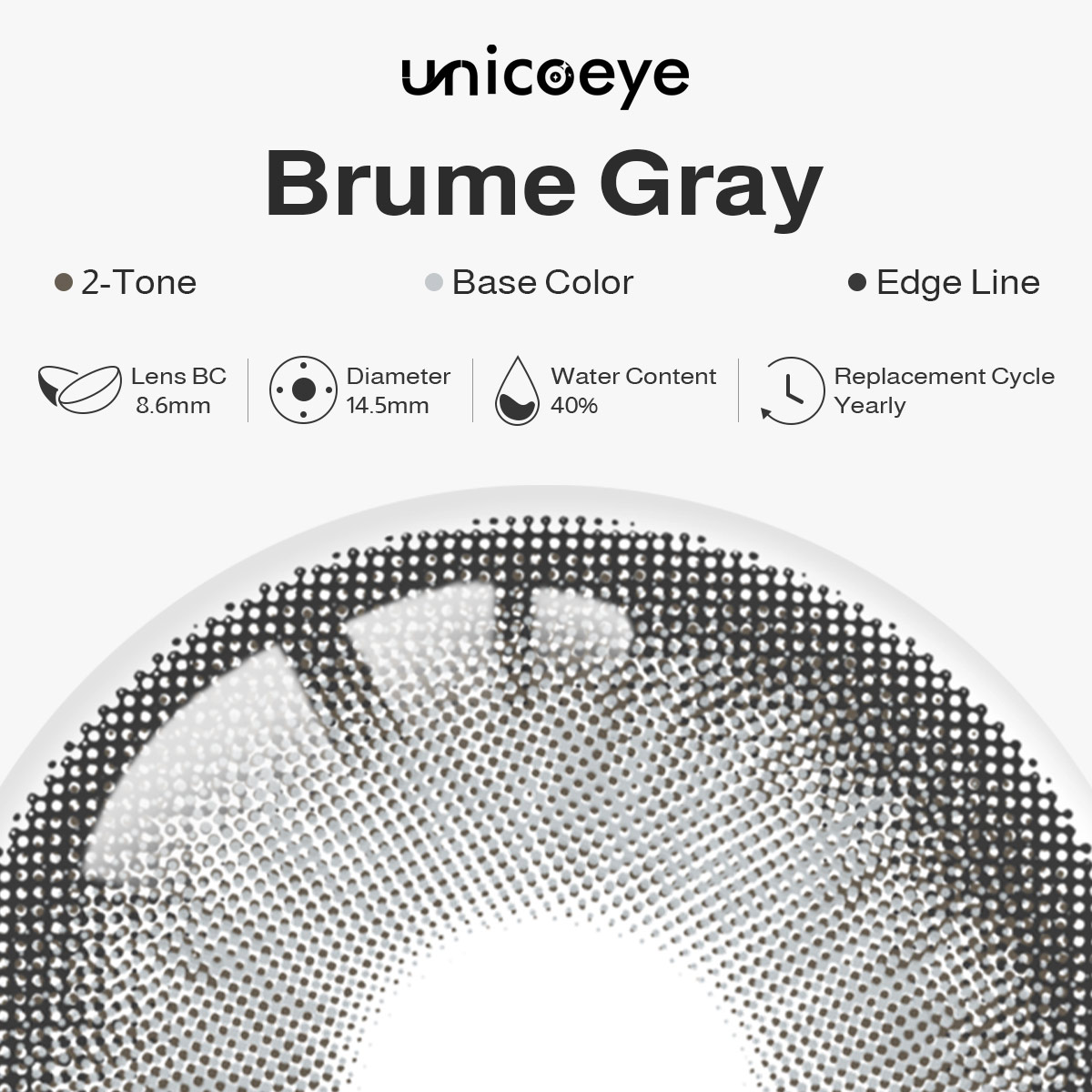 Brume Gray Yearly Contact Lenses