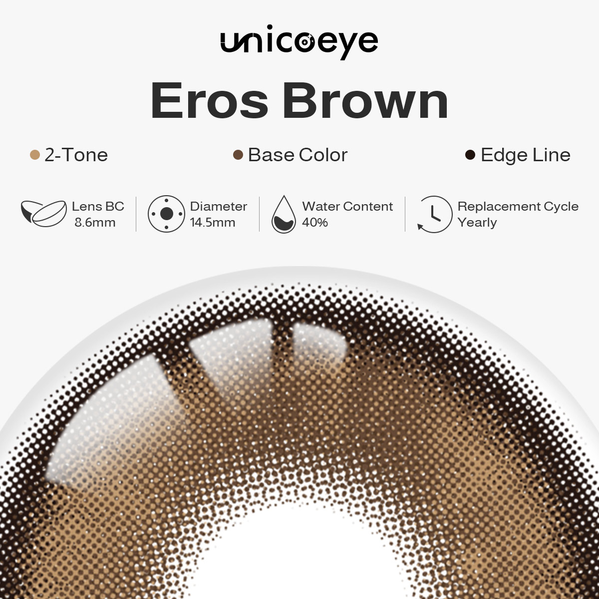 Eros Brown Yearly Contact Lenses