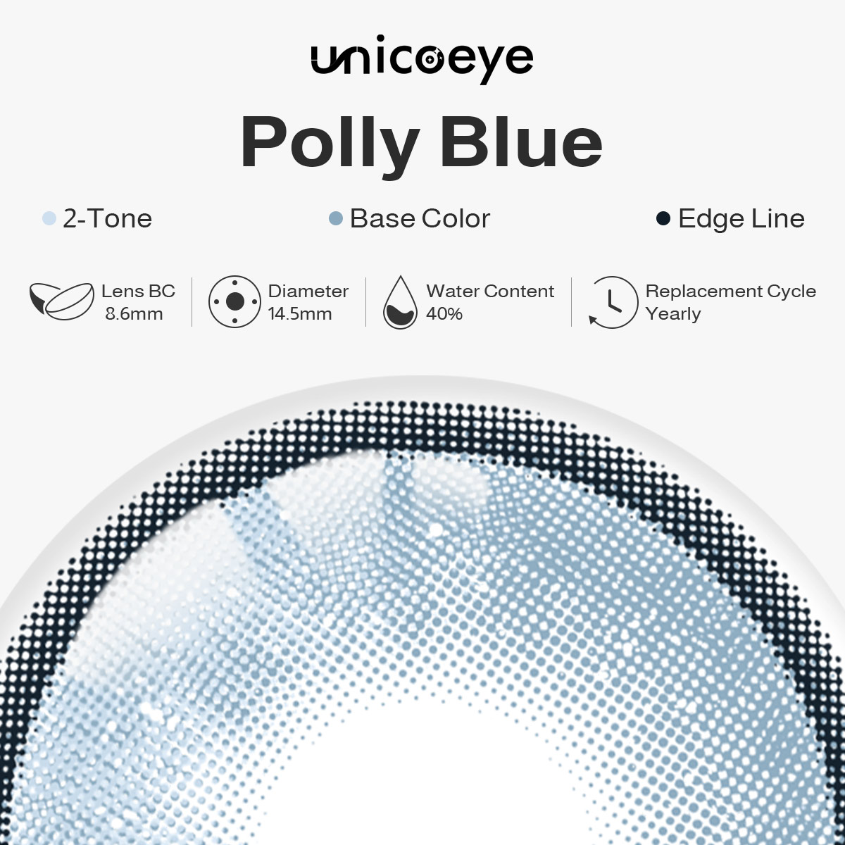 Polly Blue Yearly Contact Lenses
