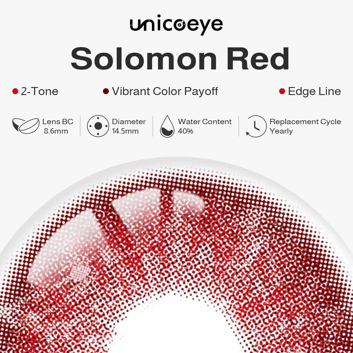 Solomon Red Yearly Contact Lenses