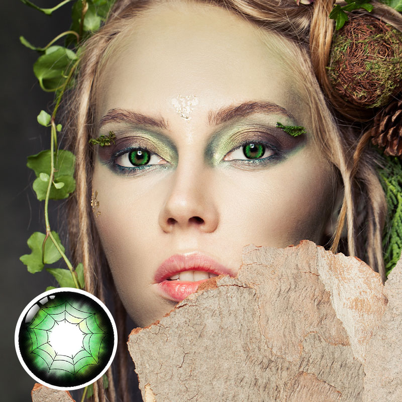 Daring Web Green Costume Yearly Contact Lenses