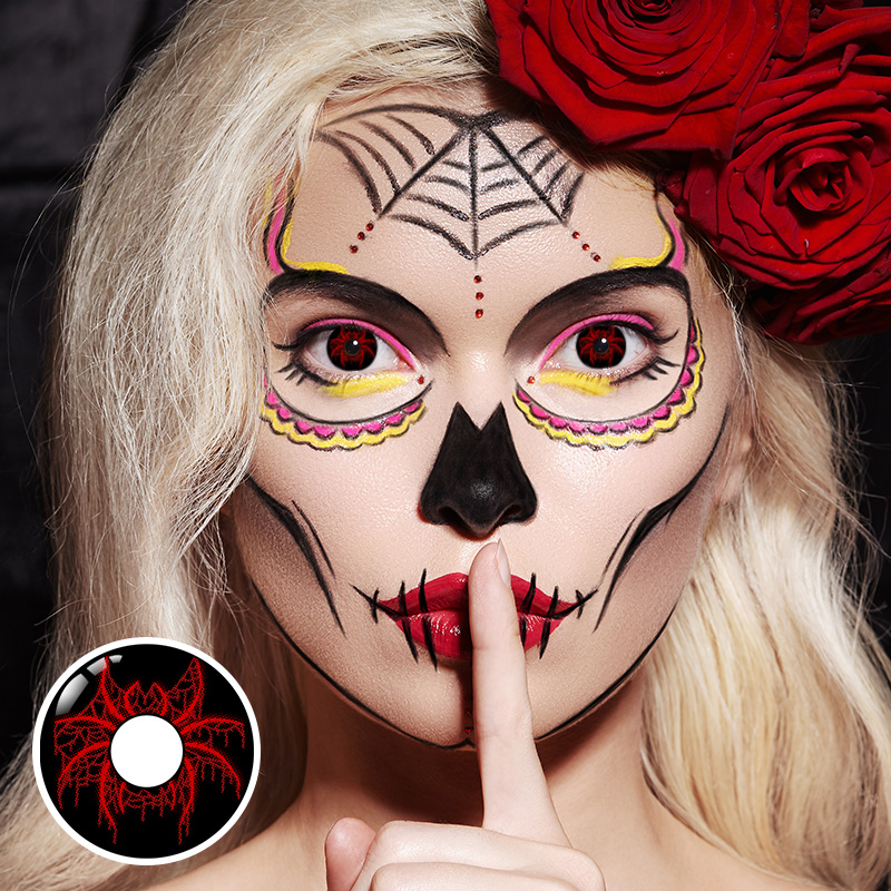 Spidery Jade Red Costume Yearly Contact Lenses