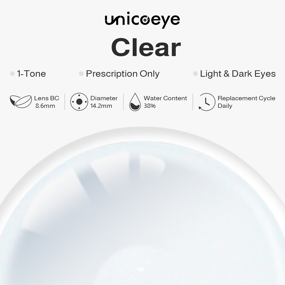 Clear Prescription Daily Contact Lenses | 10 Pcs