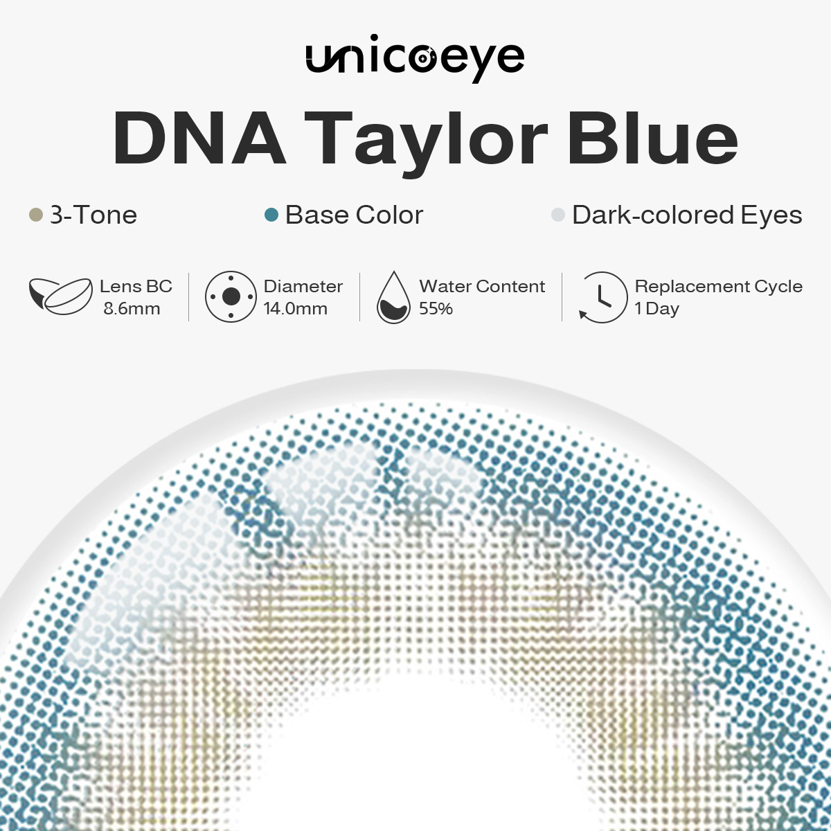 DNA Taylor Blue Daily Contact Lenses | 10 Pcs