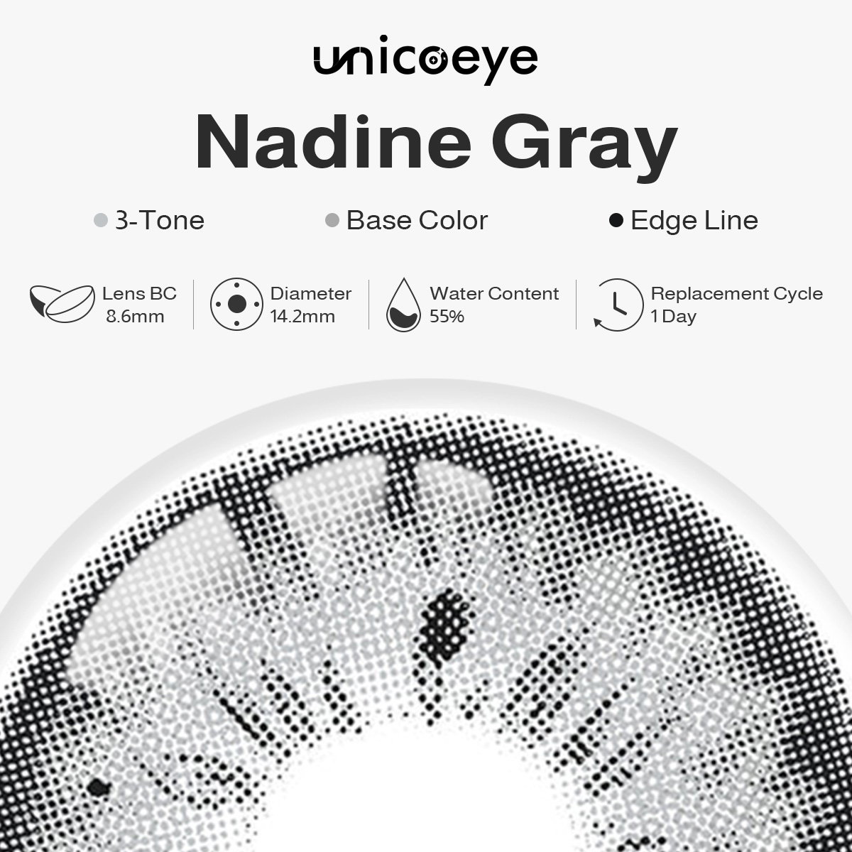 Nadine Gray Daily Contact Lenses | 10 Pcs