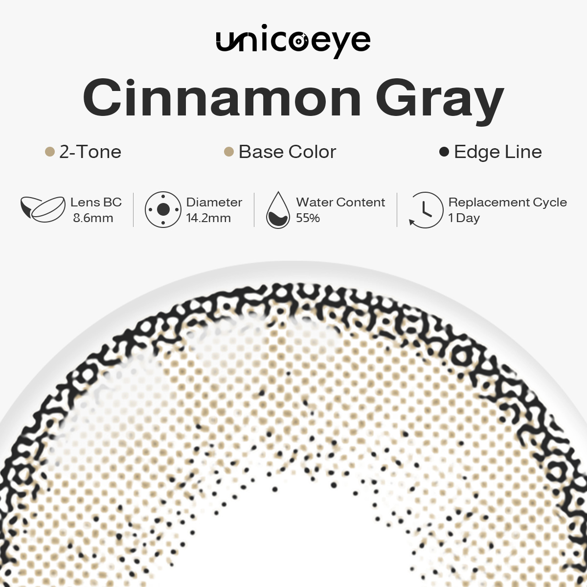 Cinnamon Gray Daily Contact Lenses | 10 Pcs