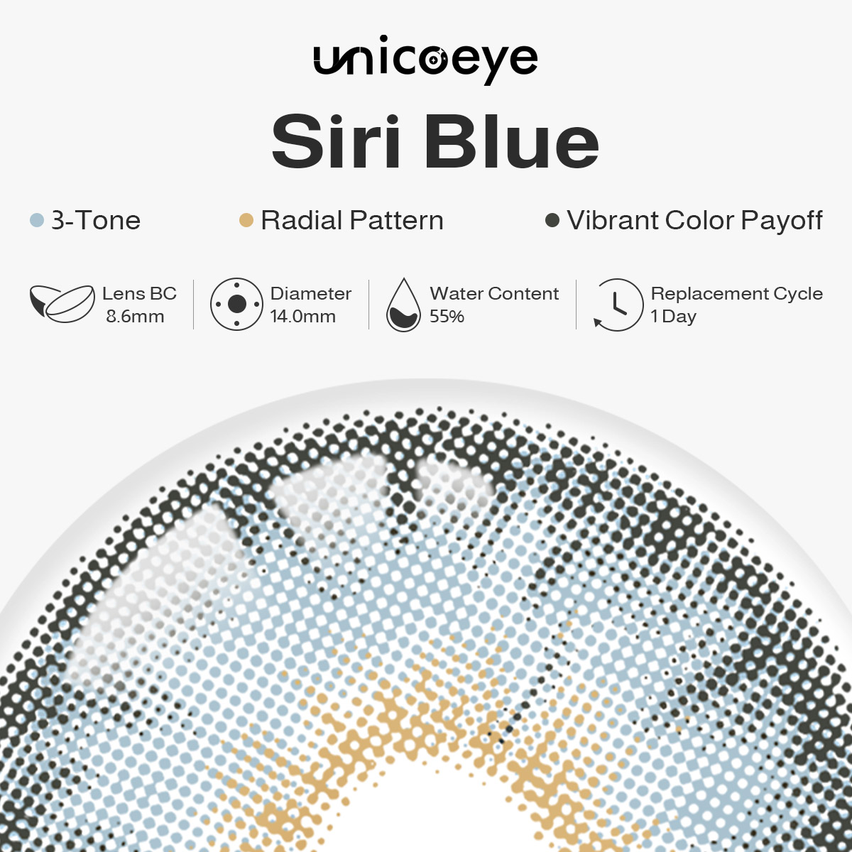 Siri Blue Daily Contact Lenses | 10 Pcs