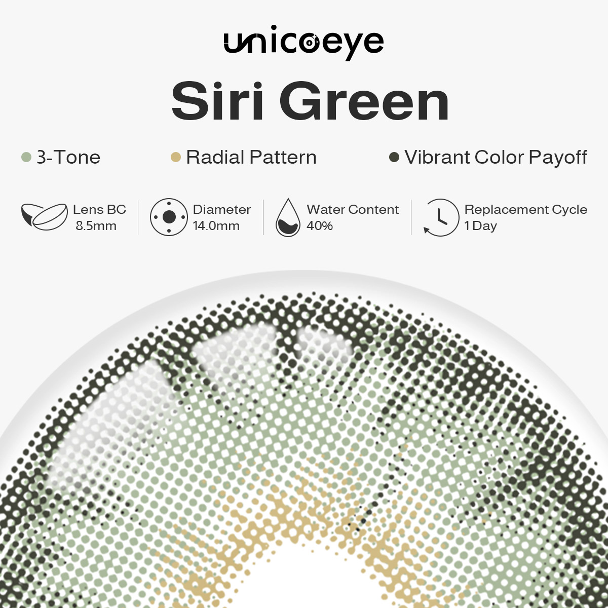 Siri Green Daily Contact Lenses | 10 Pcs