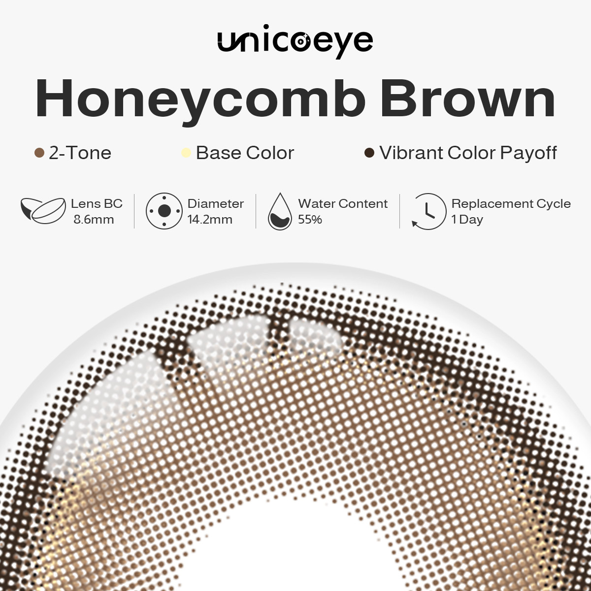 Honeycomb Brown Daily Contact Lenses | 10 Pcs