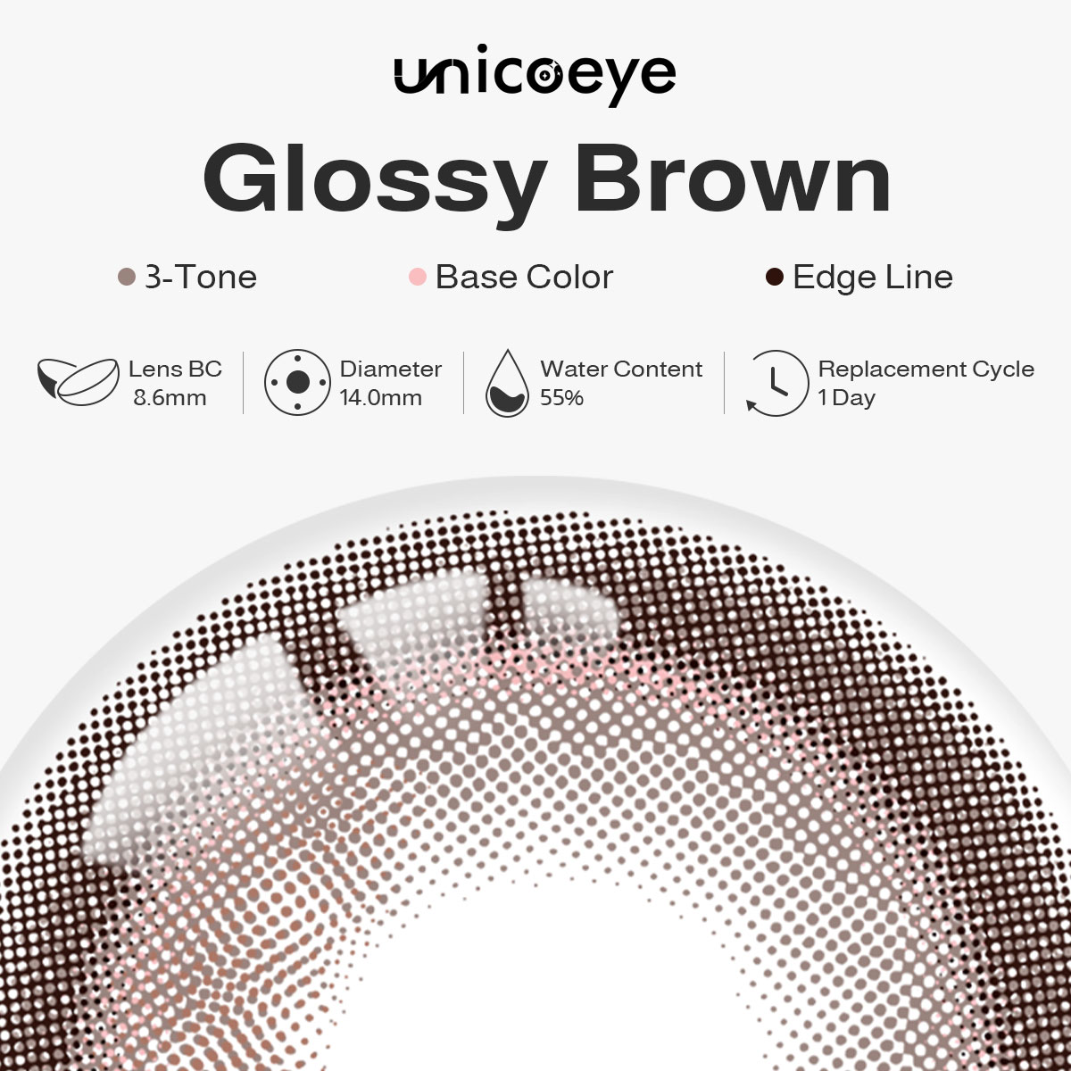 [Pre-Sale] Glossy Brown Daily Contact Lenses | 10 Pcs