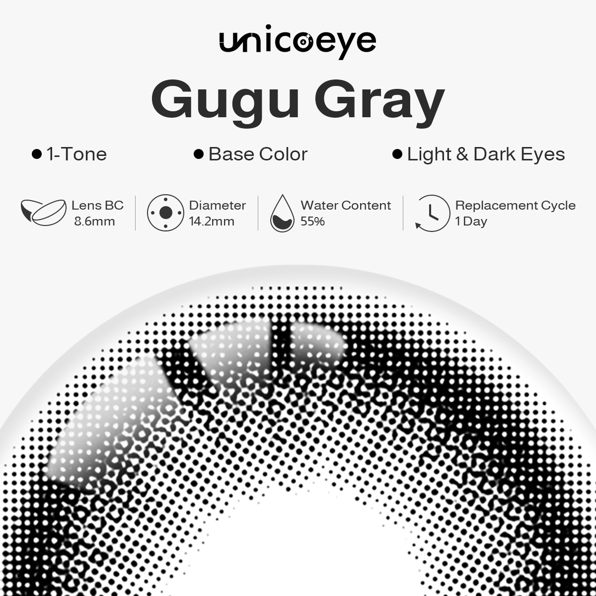[Pre-Sale] Gugu Gray Daily Contact Lenses | 10 Pcs