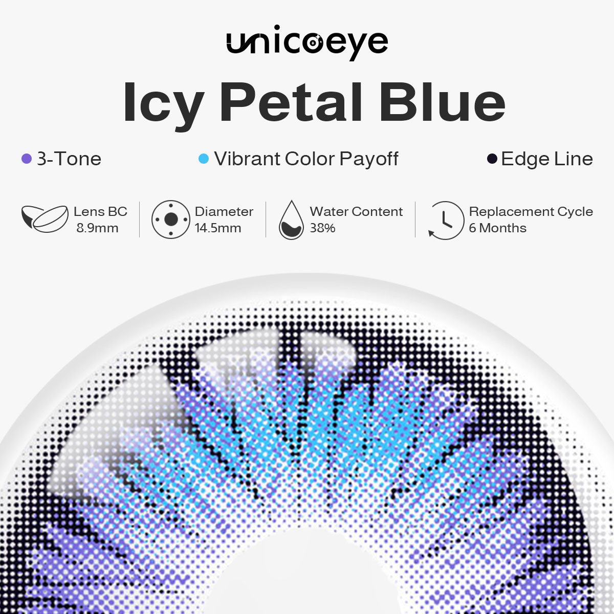 Icy Petal Blue 6 Months Contact Lenses