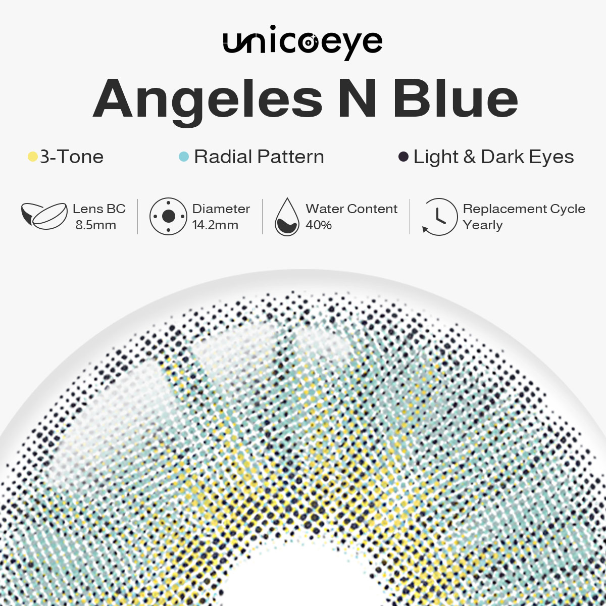 Angeles N Blue Yearly Contact Lenses | 2 Pcs