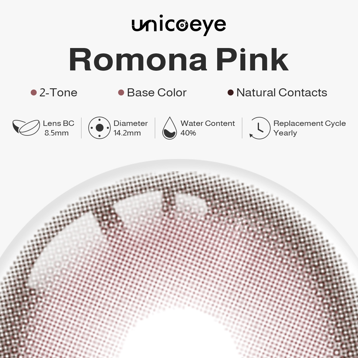 Romona Pink Yearly Contact Lenses | 2 Pcs