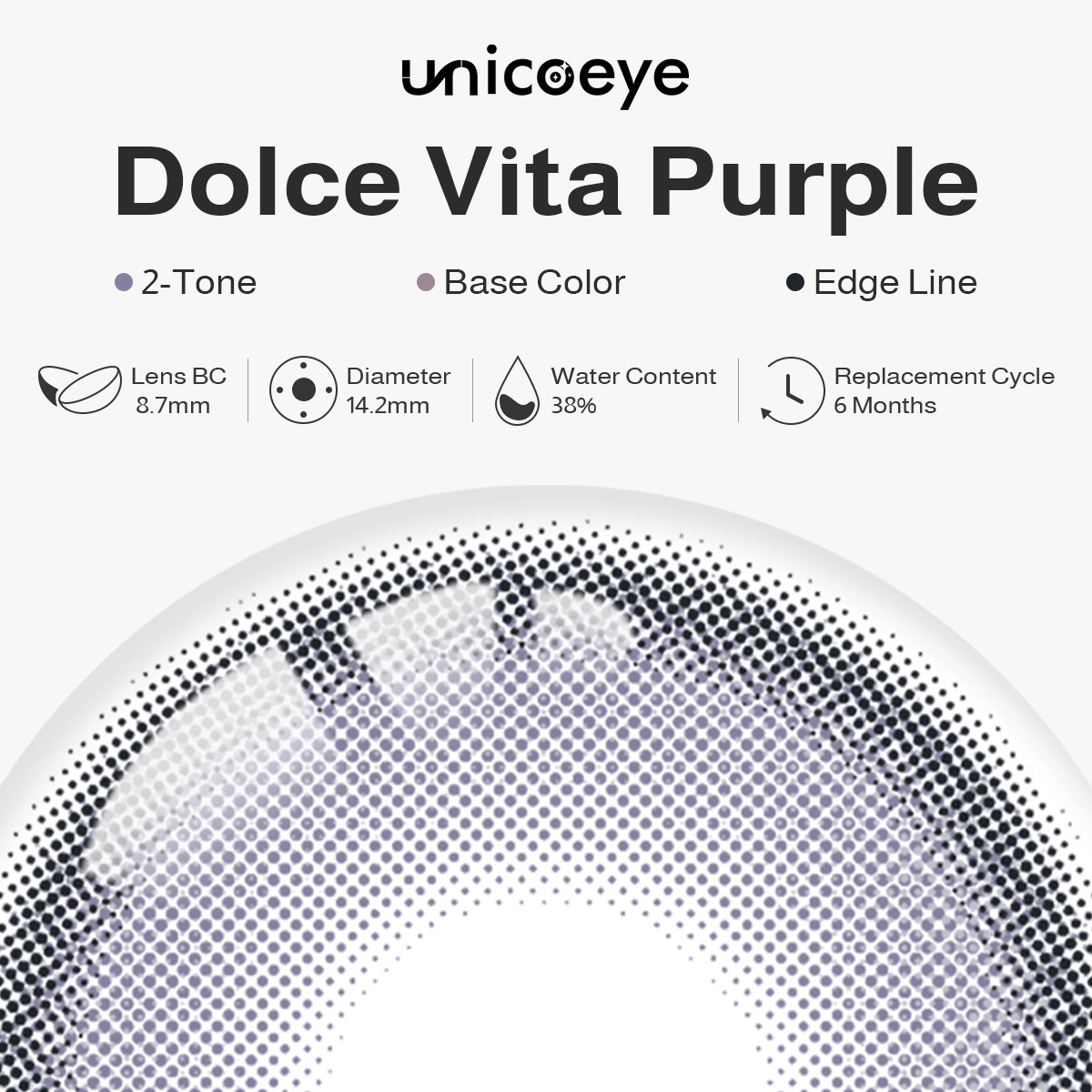 Dolce Vita Purple 6 Months Contact Lenses | 2 Pcs