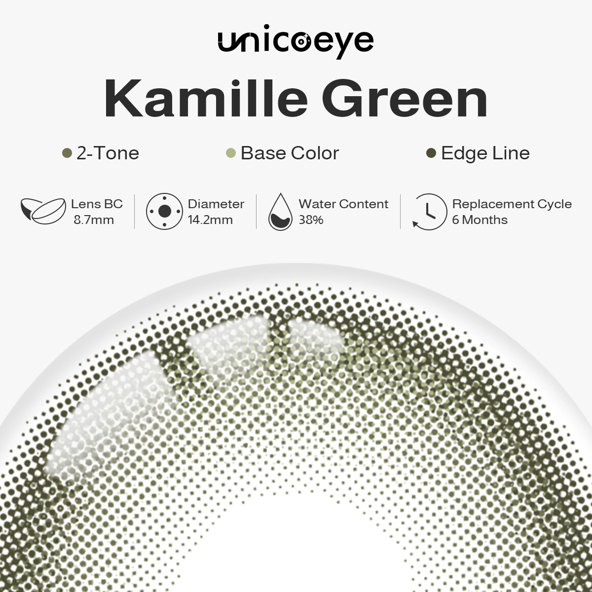 Kamille Green 6 Months Contact Lenses | 2 Pcs