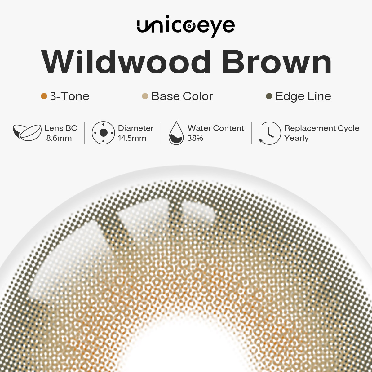 Wildwood Brown Yearly Contact Lenses | 2 Pcs