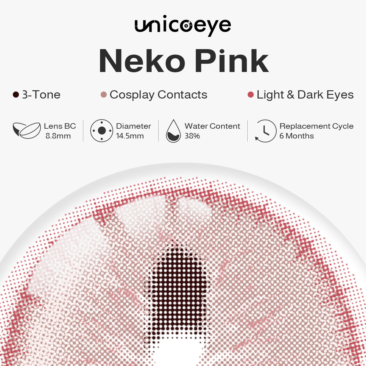 Neko Pink Costume 6 Months Contact Lenses | 2 Pcs