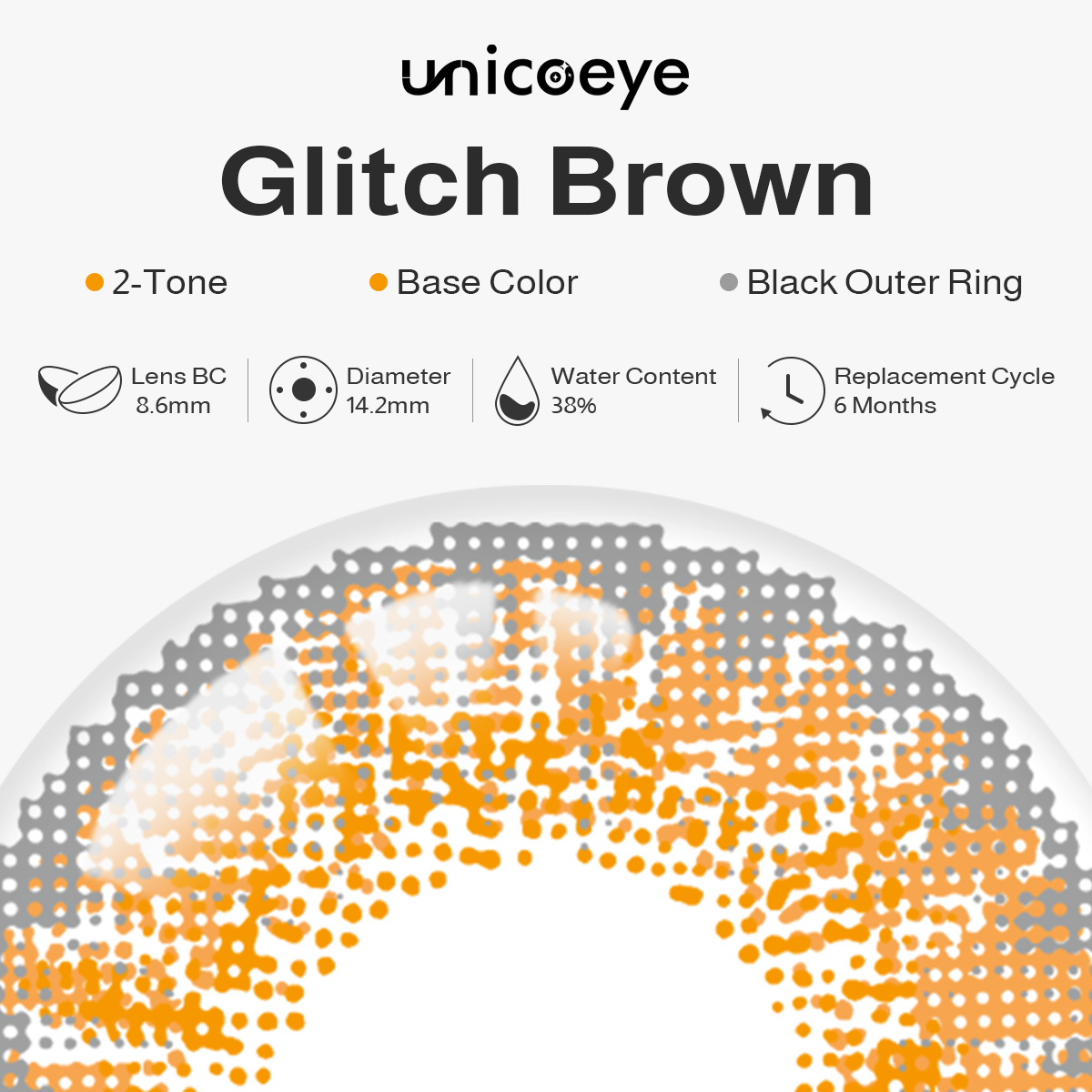 Glitch Brown 6 Months Contact Lenses | 2 Pcs
