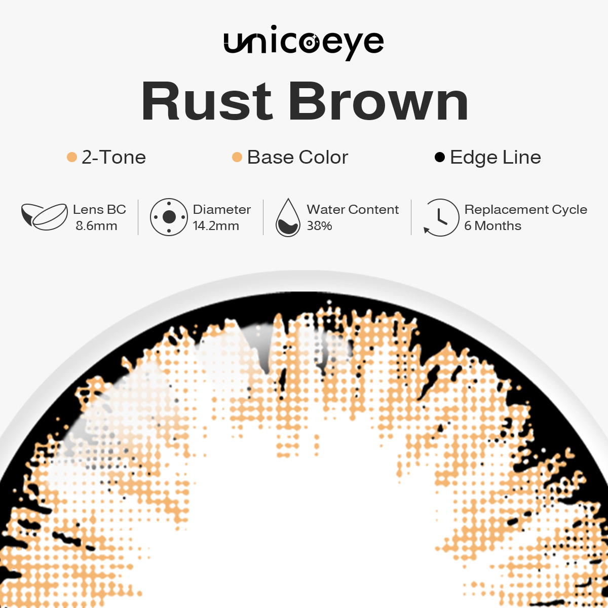 Rust Brown 6 Months Contact Lenses | 2 Pcs
