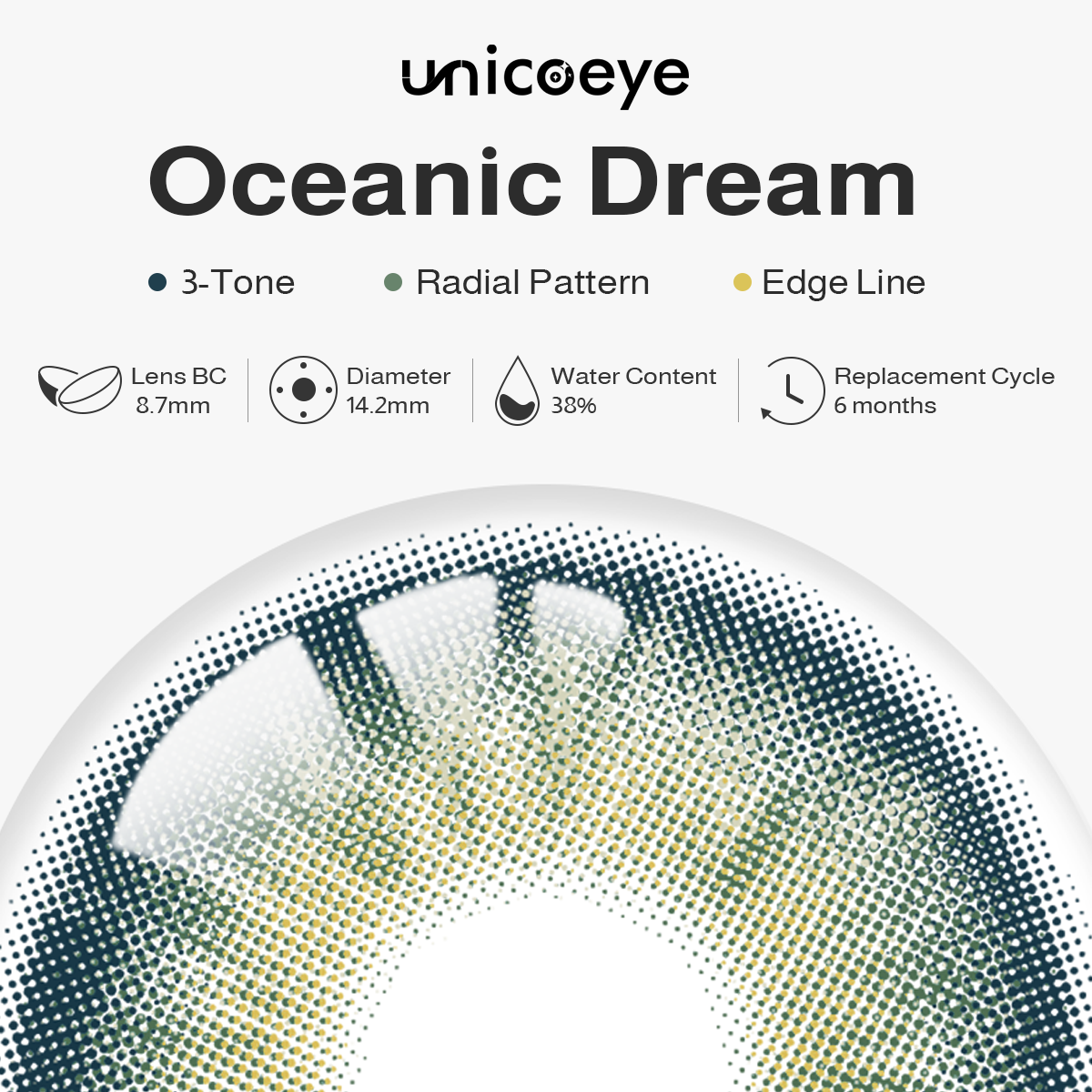 Oceanic Dream Green 6 Month Contact Lenses | 2 Pcs