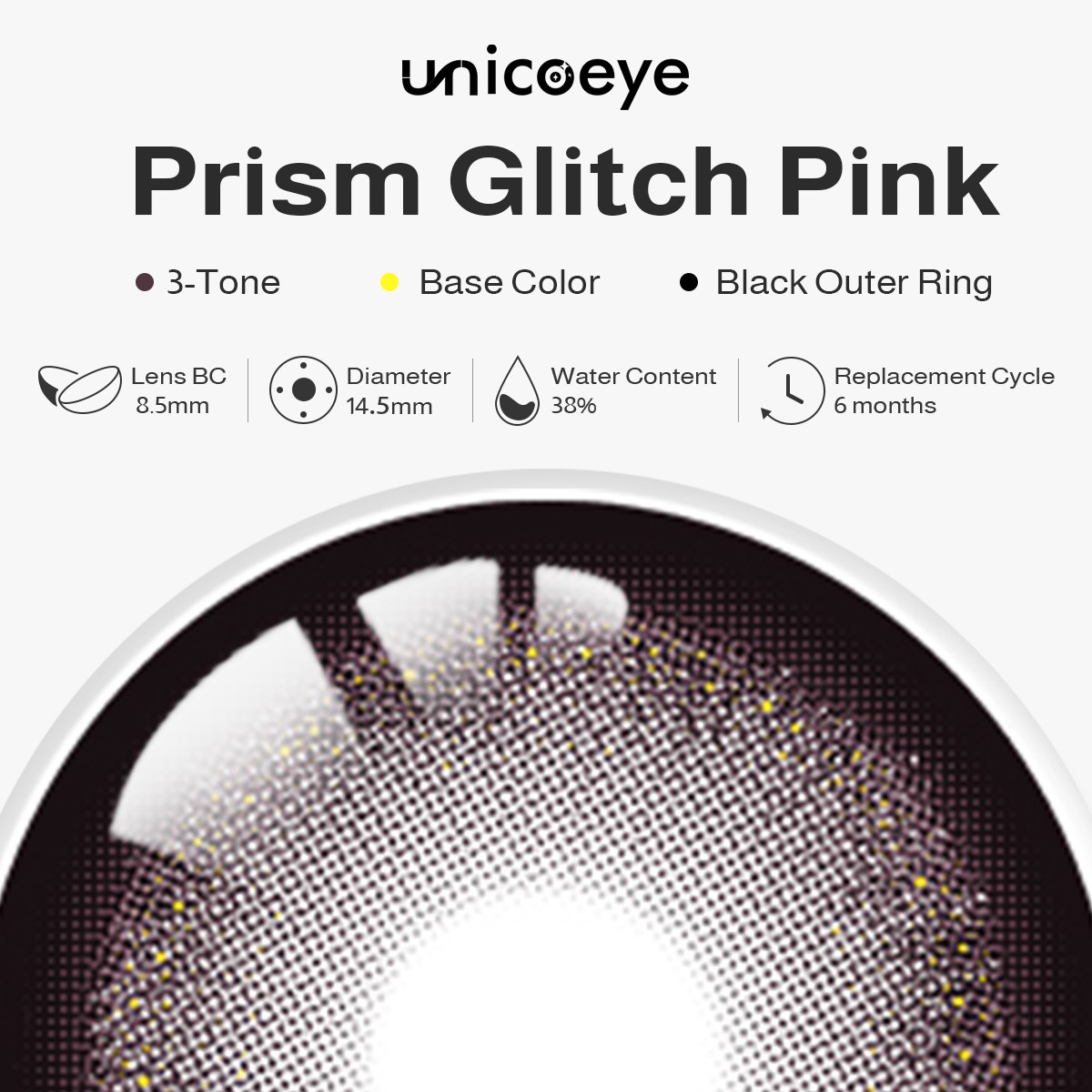 Prism Glitch Pink 6 Months Contact Lenses | 2 Pcs