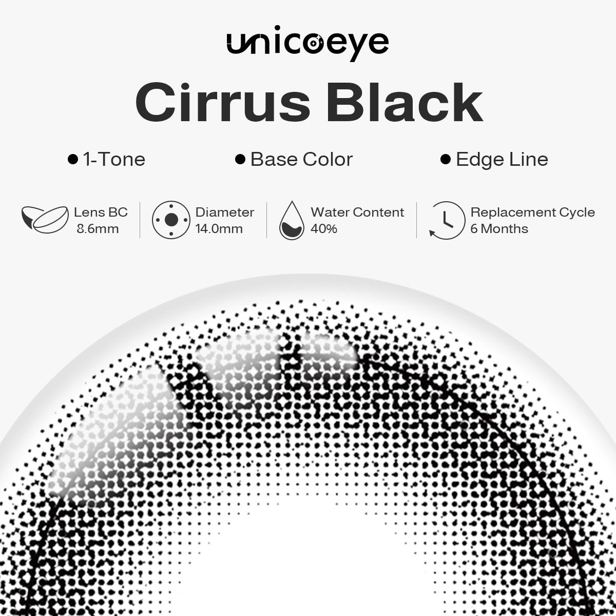 Cirrus Black Prescription 6 Months Contact Lenses | 2pcs