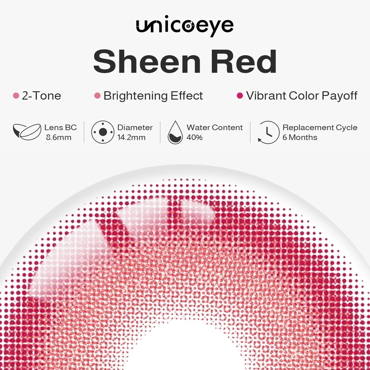 Sheen Red Prescription 6 Months Contact Lenses | 2pcs