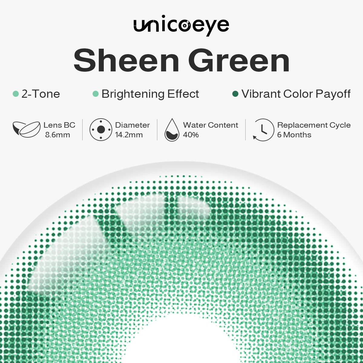 Sheen Green Prescription 6 Months Contact Lenses | 2pcs