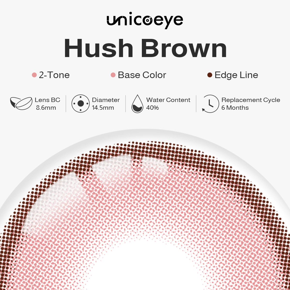 Hush Brown Prescription 6 Months Contact Lenses | 2pcs