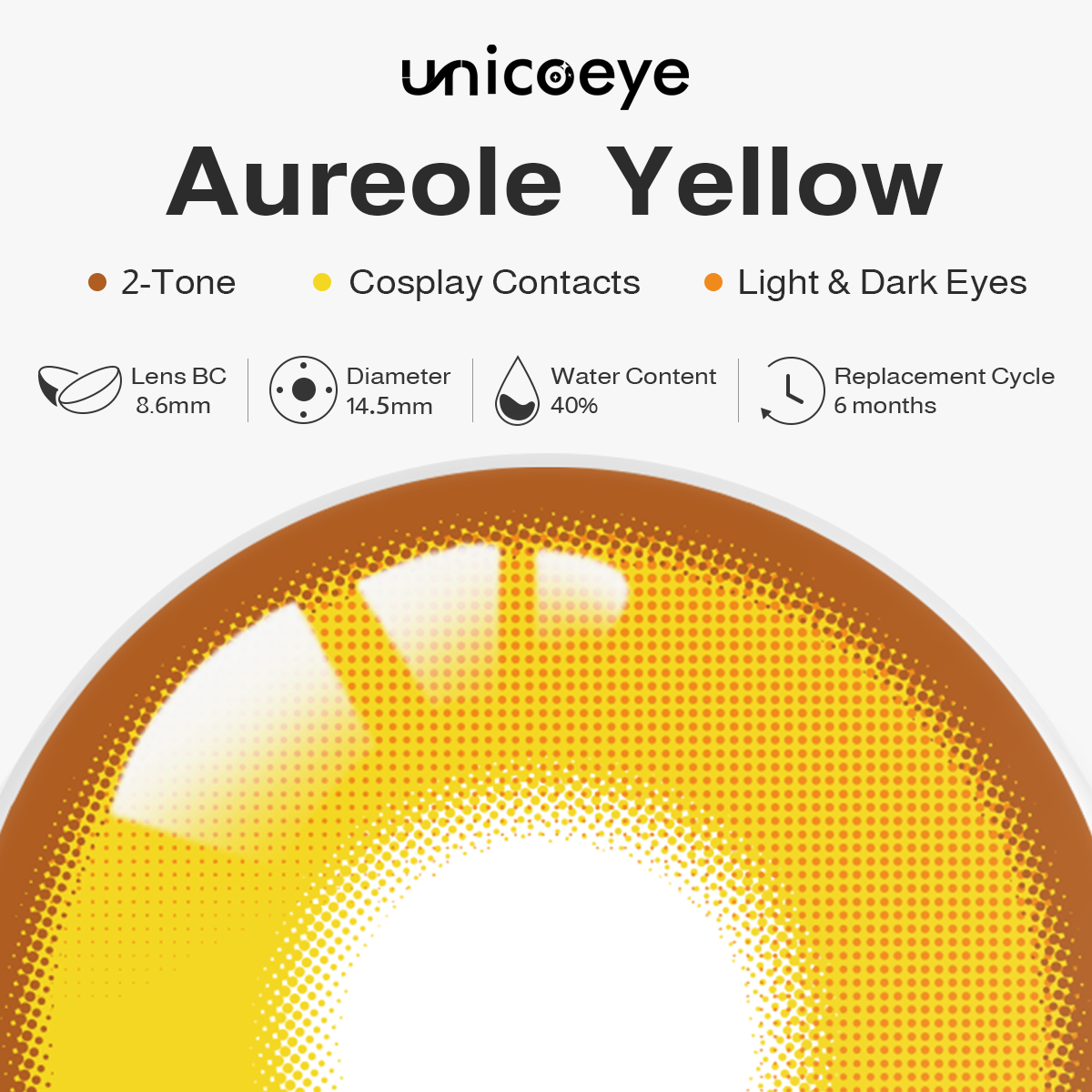 Aureole Yellow Prescription 6 Months Contact Lenses | 2 Pcs