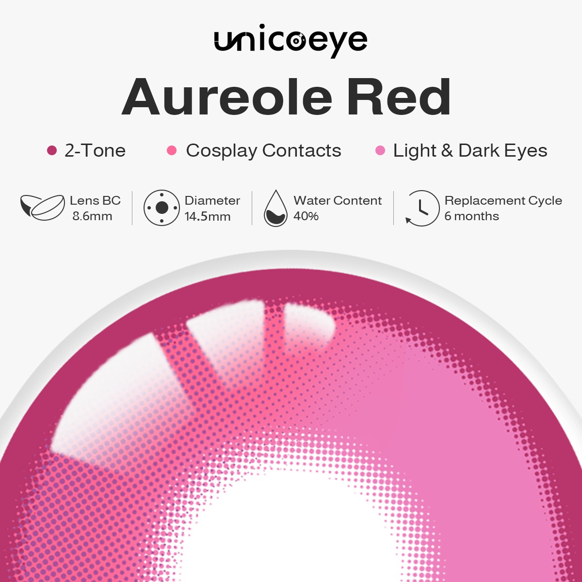 Aureole Red Prescription 6 Months Contact Lenses | 2 Pcs