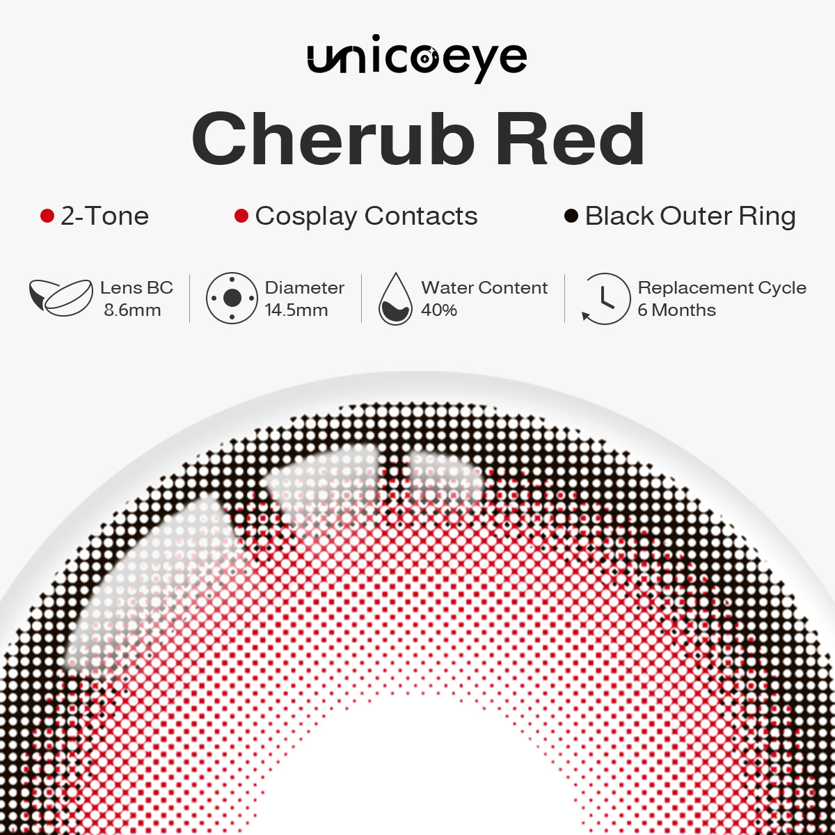 Cherub Red Prescription 6 Months Contact Lenses | 2 Pcs