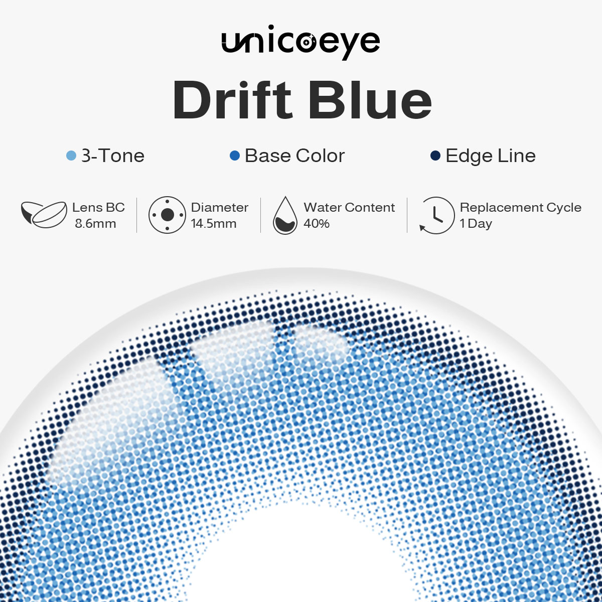 Drift Blue Prescription Daily Contact Lenses | 2 Pcs