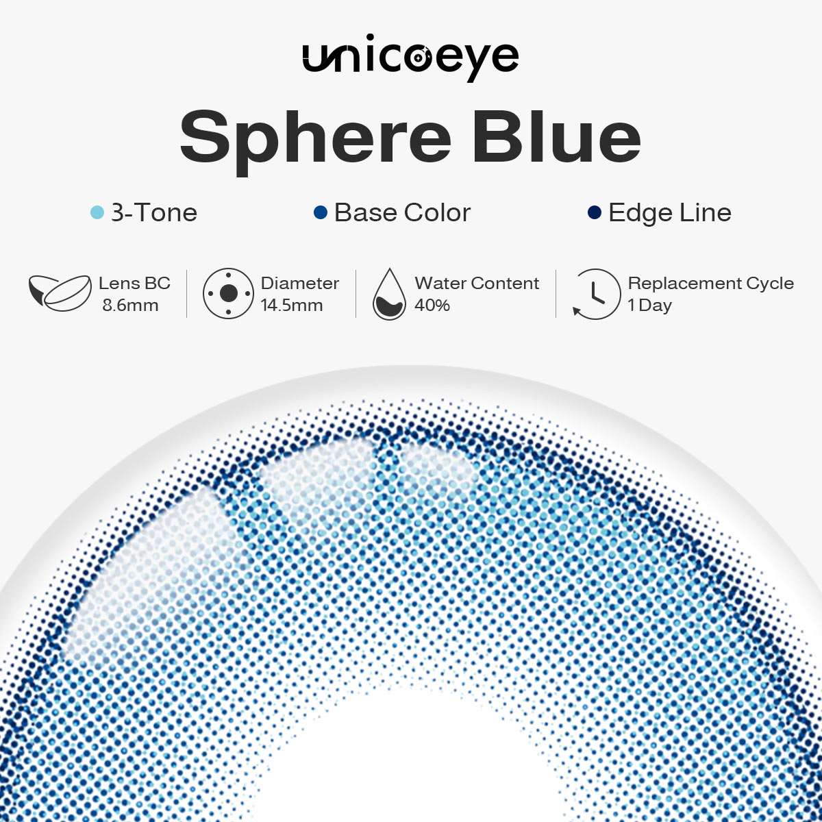 Sphere Blue Prescription Daily Contact Lenses | 2 Pcs