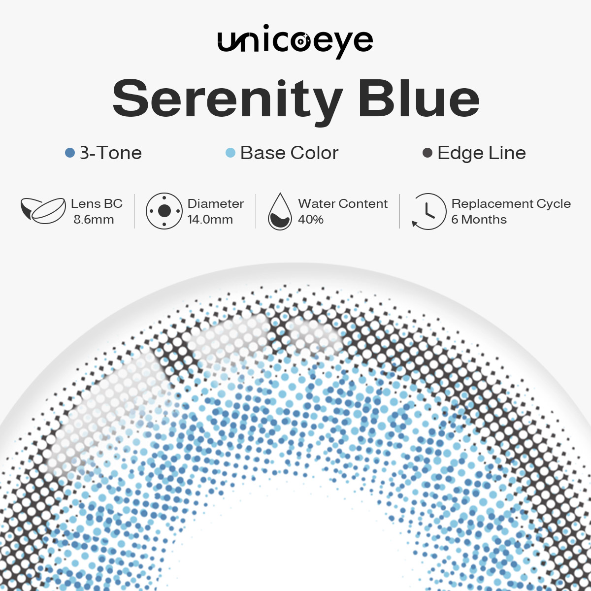 Serenity Blue 6 Months Contact Lenses | 2 Pcs