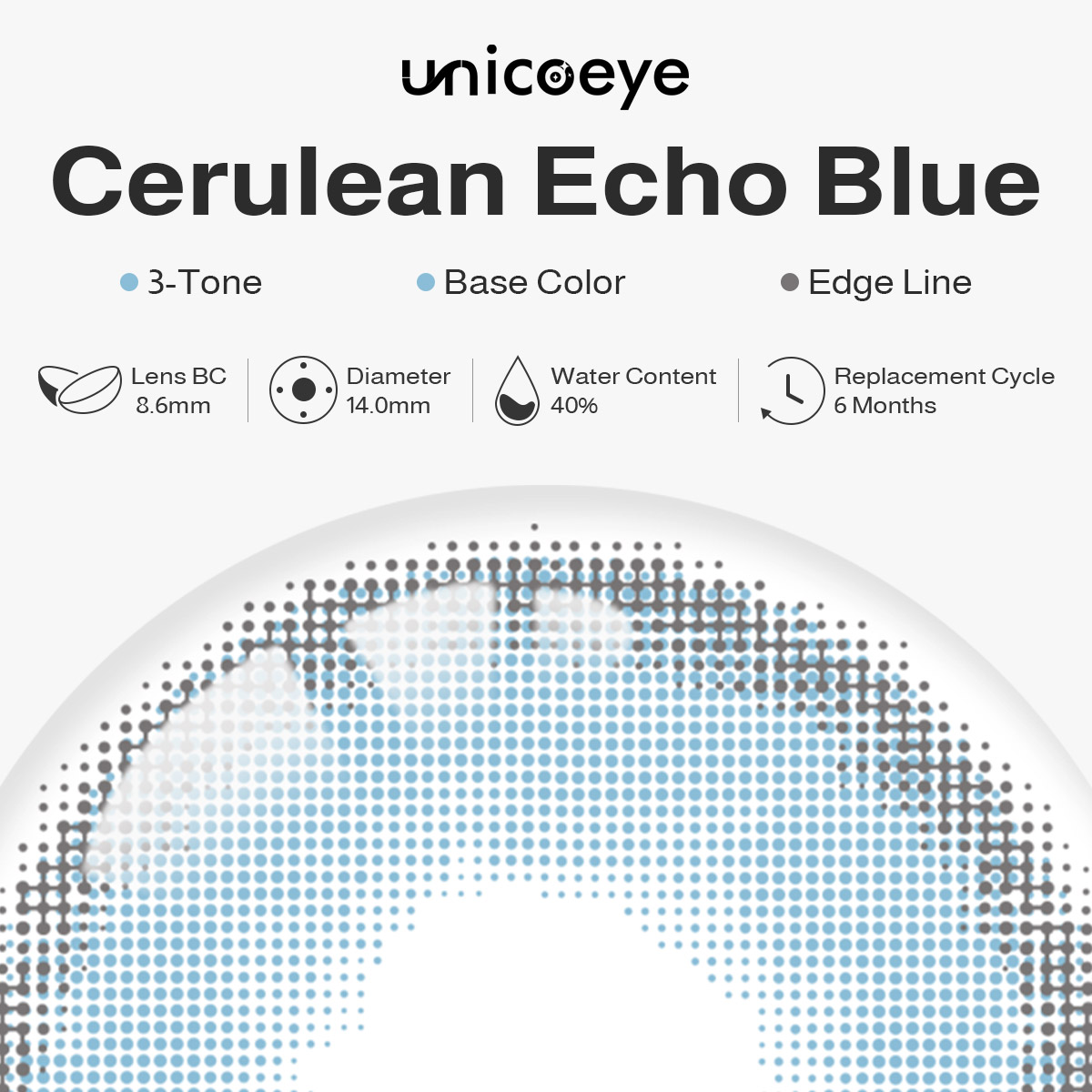 Cerulean Echo Blue 6 Months Contact Lenses | 2 Pcs