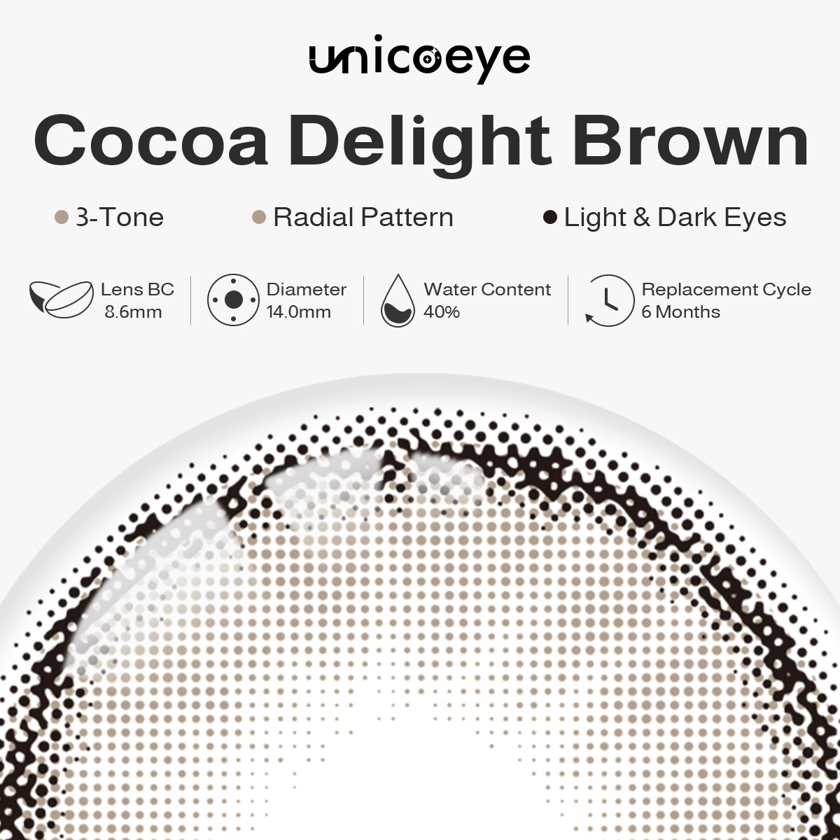 Cocoa Delight Brown 6 Months Contact Lenses | 2 Pcs