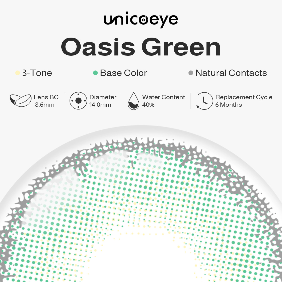 Oasis Green 6 Months Contact Lenses | 2 Pcs