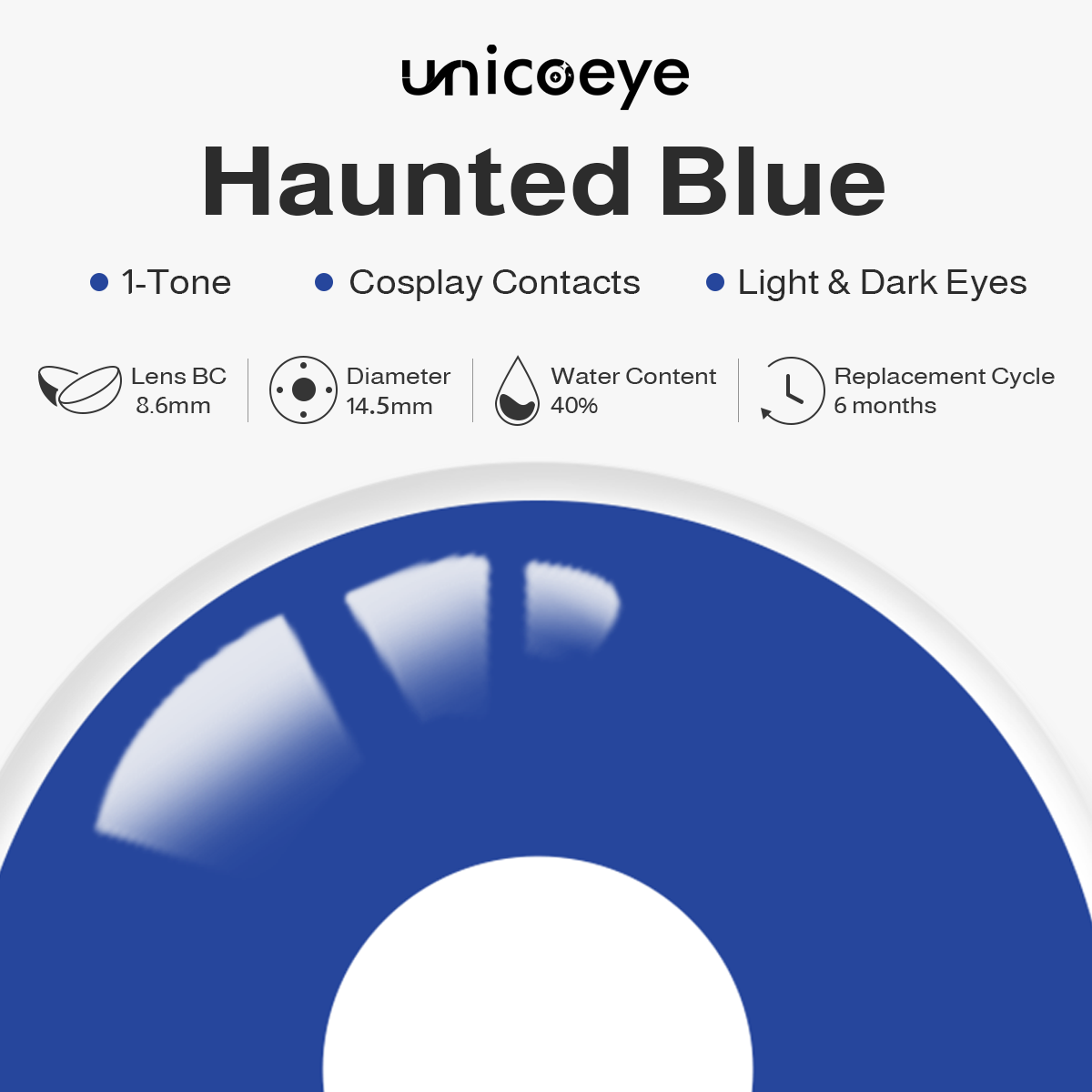 Haunted Blue Costume 6 Months Contact Lenses | 2 Pcs