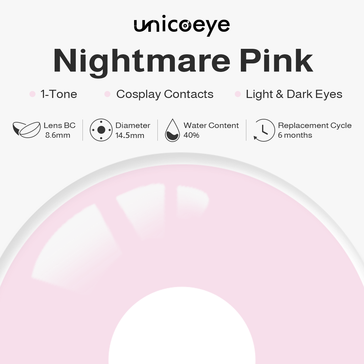 Nightmare Pink Costume 6 Months Contact Lenses | 2 Pcs