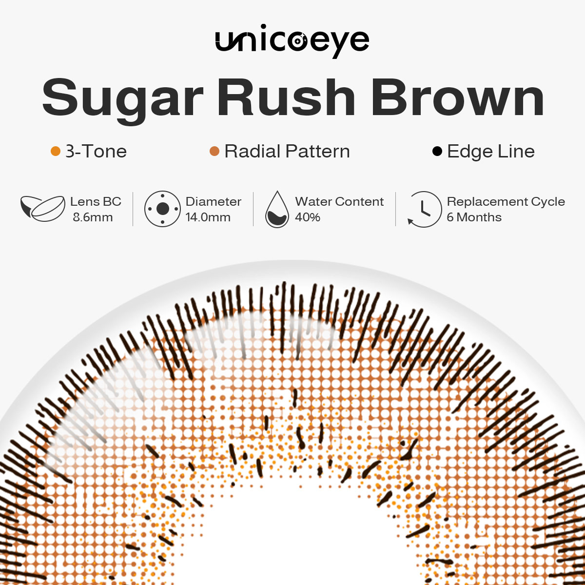 Sugar Rush Brown 6 Months Contact Lenses | 2 Pcs