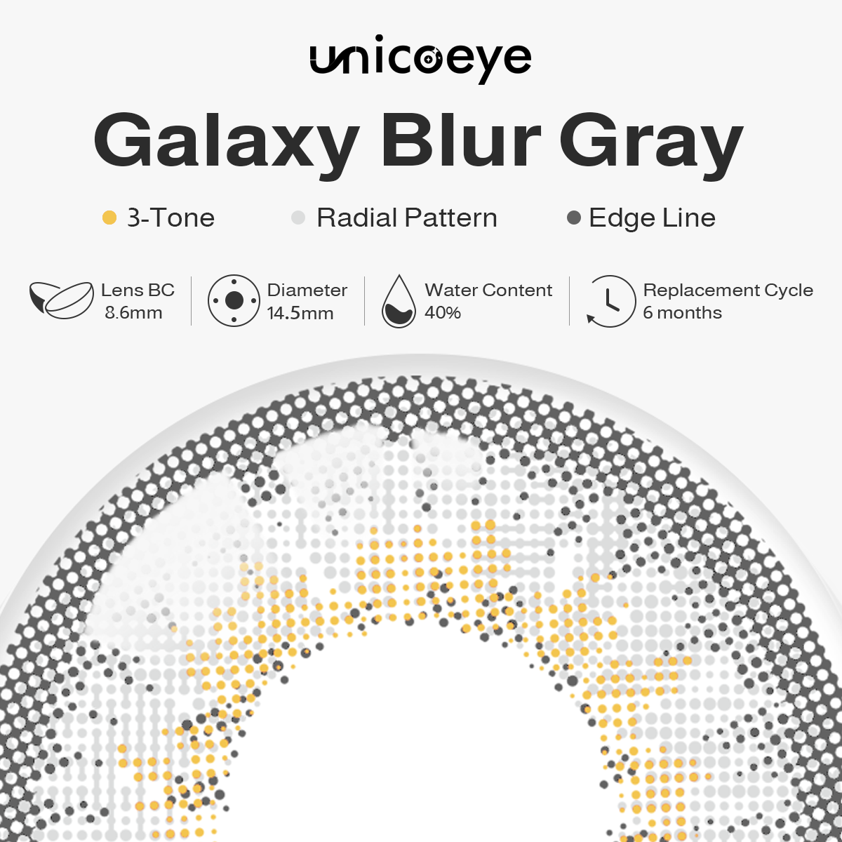Galaxy Blur Gray 6 Months Contact Lenses | 2 Pcs