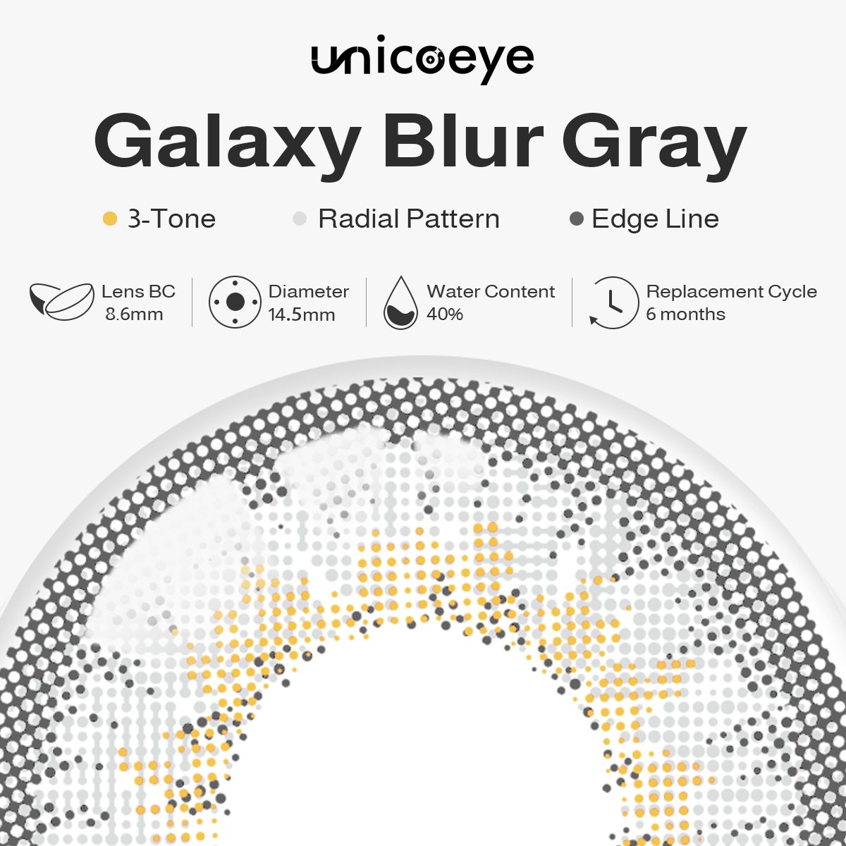 Galaxy Blur Gray 6 Months Contact Lenses | 2 Pcs