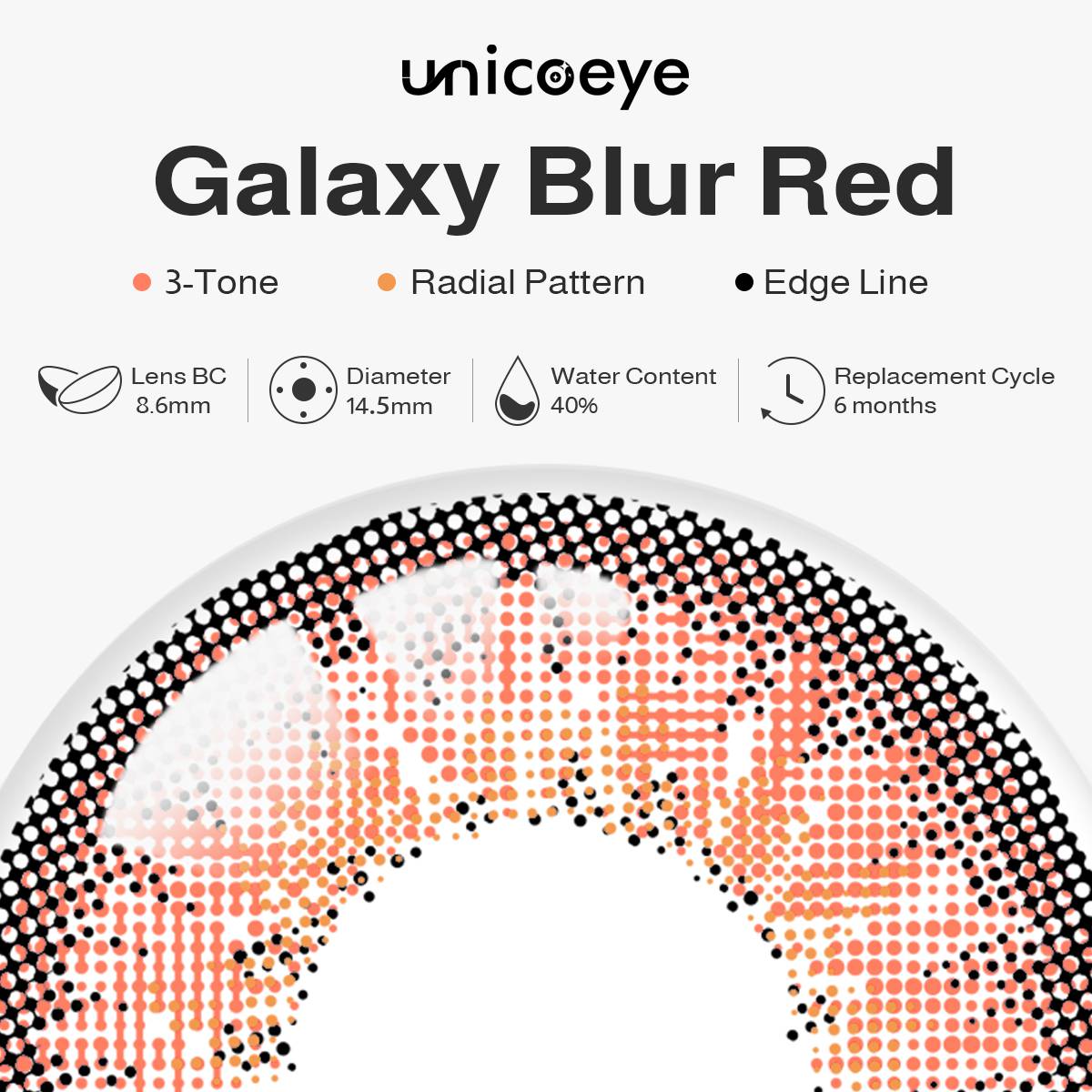Galaxy Blur Red 6 Months Contact Lenses | 2 Pcs