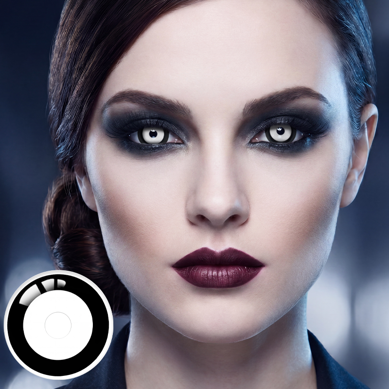 Specter White Sclera 17mm Costume 6 Month Contact Lenses | 2 Pcs