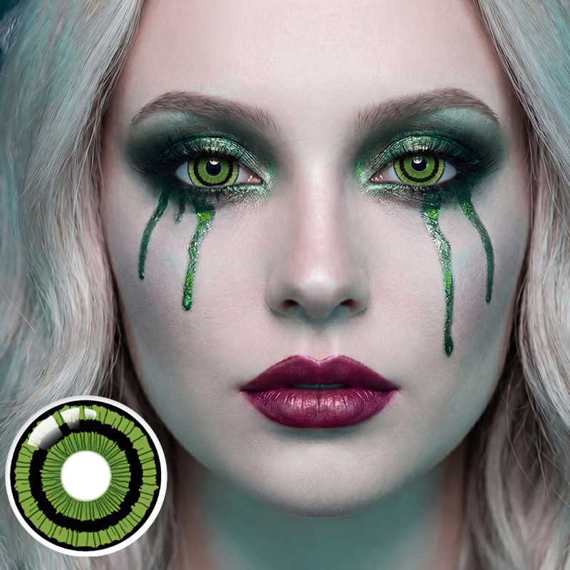 Haunted Forest Green Sclera 17mm Costume 6 Month Contact Lenses | 2 Pcs