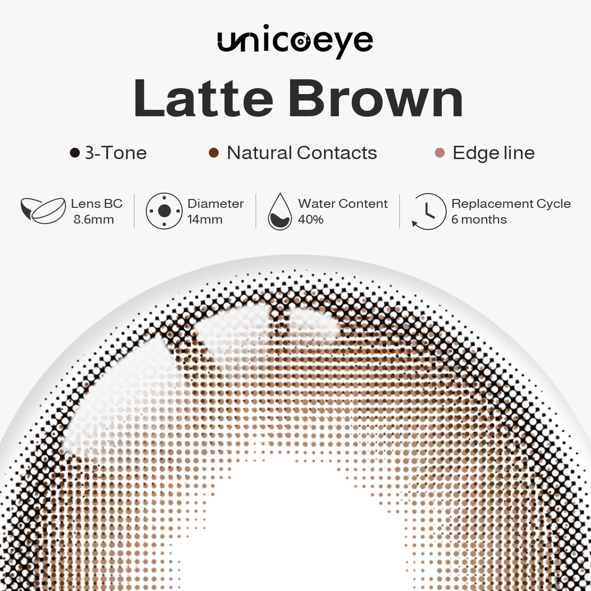 Latte Brown 6 Months Contact Lenses | 2 Pcs