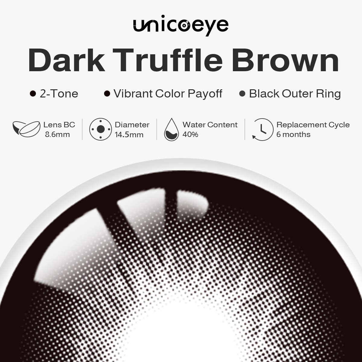 Dark Truffle Brown 6 Month Contact Lenses | 2 Pcs